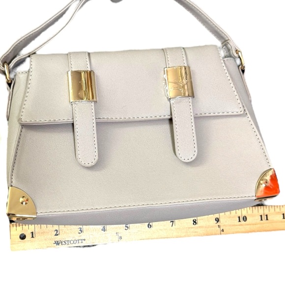 Cream Crossbody Bag with Gold Accents - Picture 2 of 6